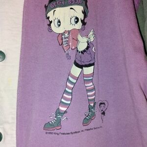 Betty Boop Button Up T-shirt #vintage